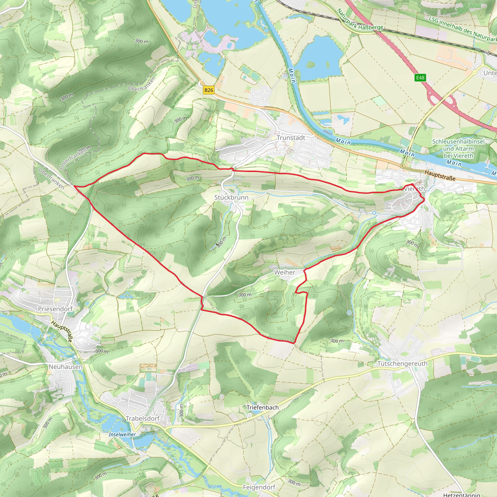 Viereth Trunstadt and Weiher Loop via Weinberg | Bamberg | Germany