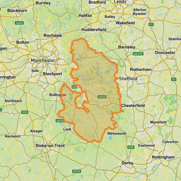 Peak District National Park mobile static map
