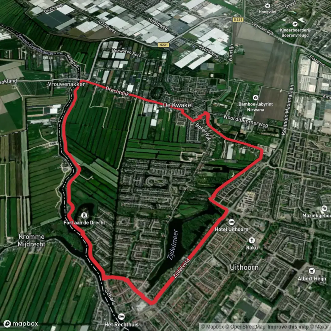 An image depicting the trail Fortenpad and Zijdelveld Loop and its surrounding area.