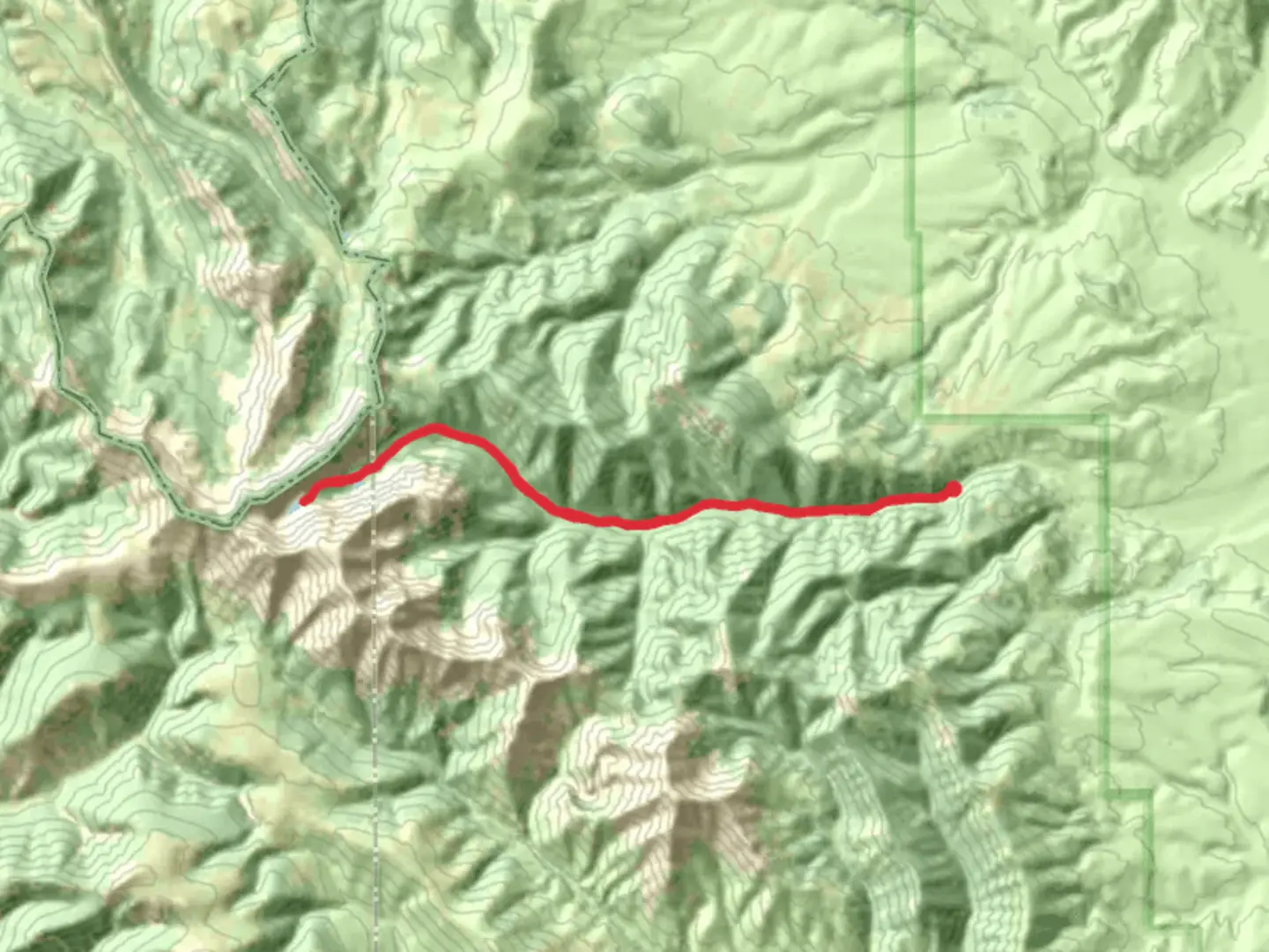 An image depicting the trail North Fork Webber Creek and its surrounding area.