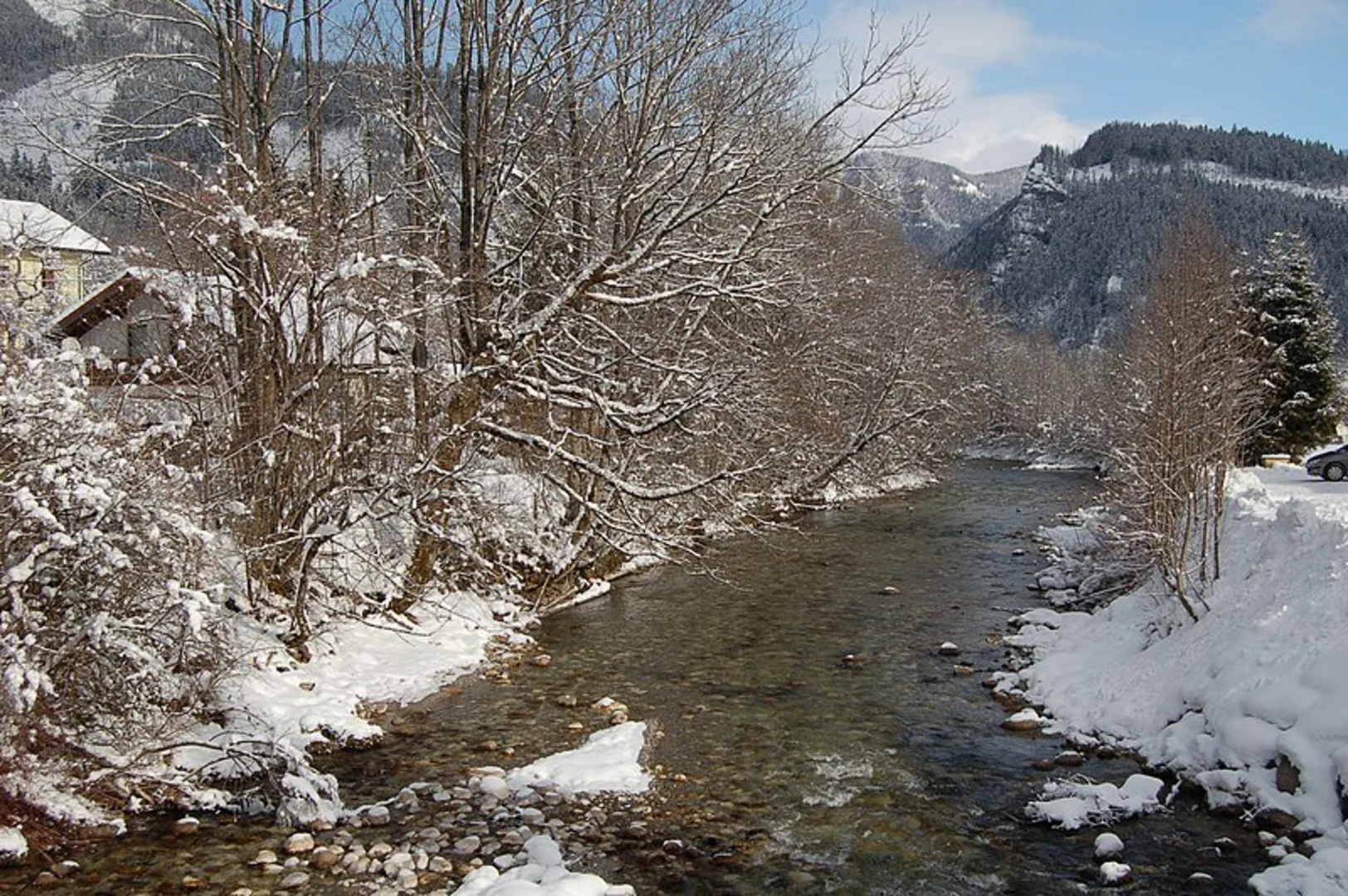 An image depicting the trail Poppenberg of Hinterstoder and its surrounding area.