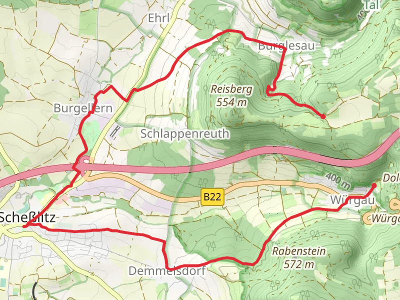 Steinleite to Wuergau via Main Donau Weg and Naturfreundeweg