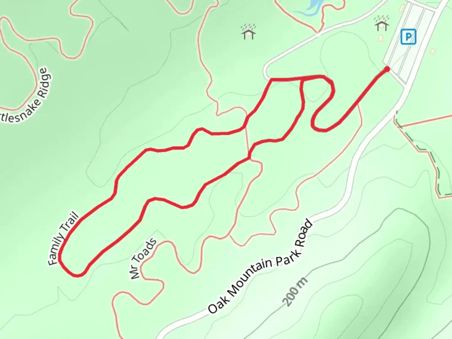 An image depicting the trail Family Loop Trail and its surrounding area.