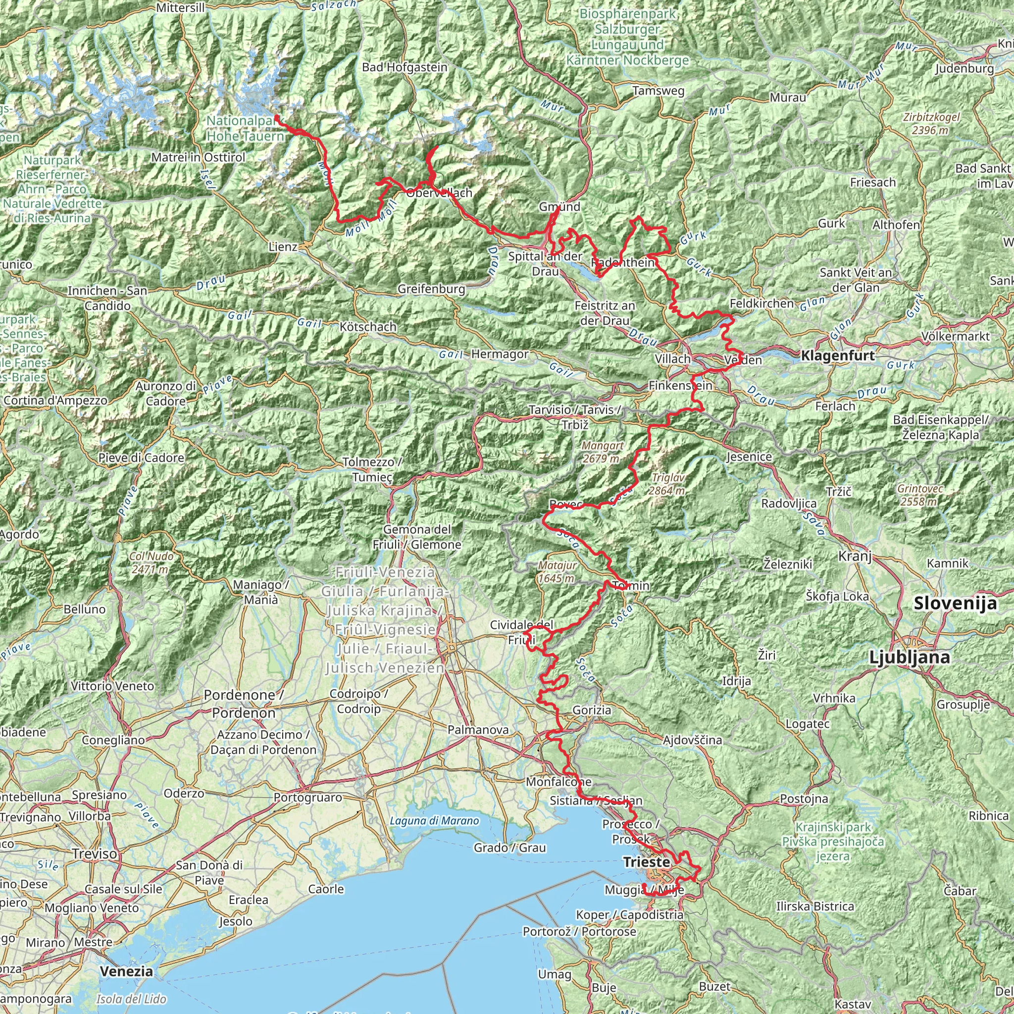 Alpe Adria Walk mobile static map