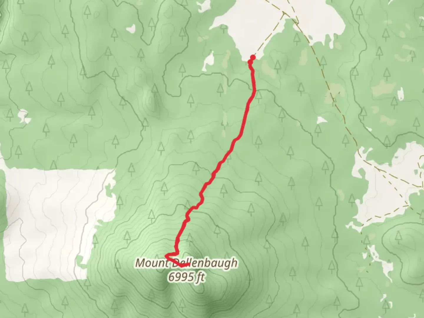 An image depicting the trail Mount Dellenbaugh and its surrounding area.