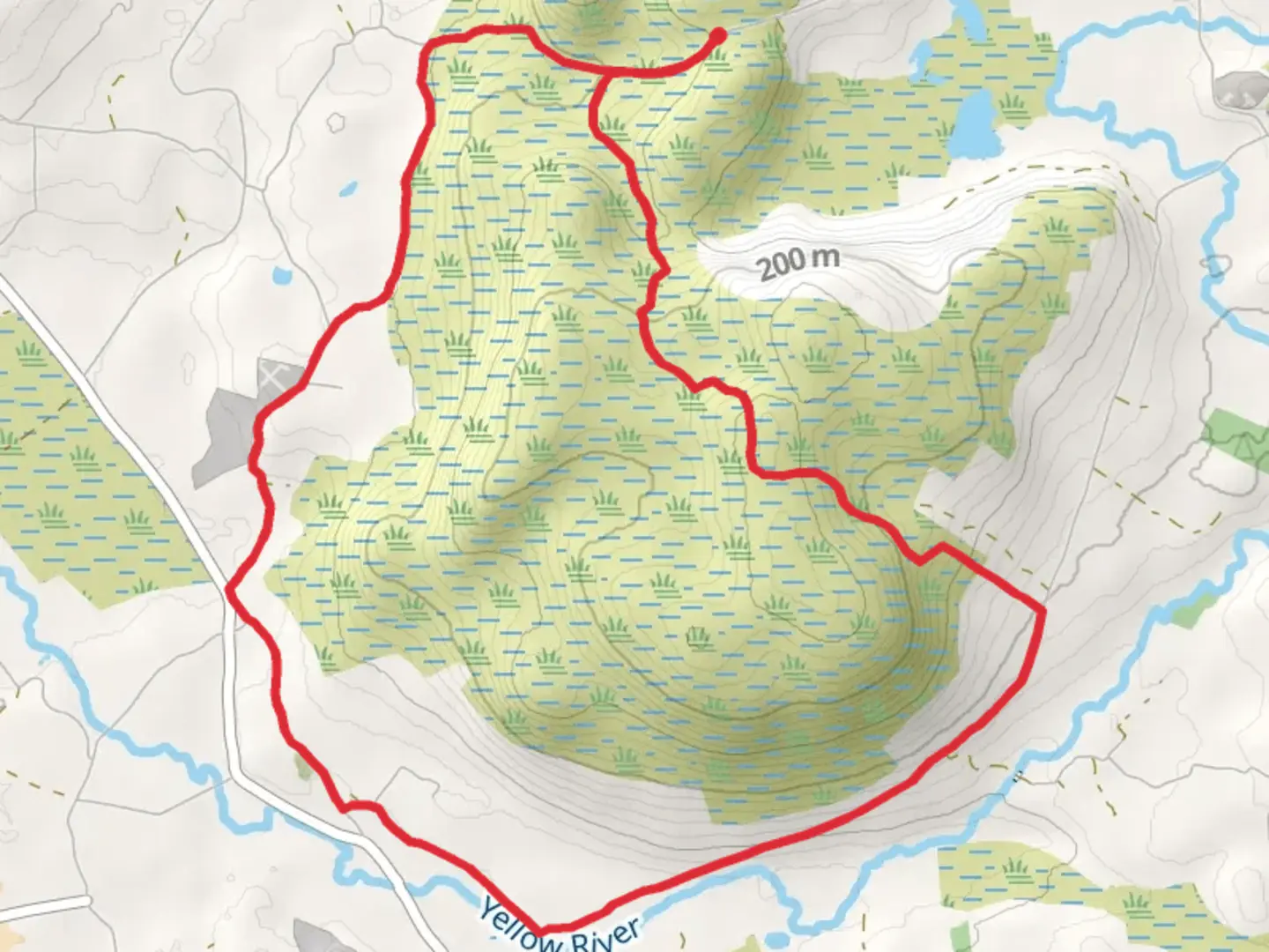 An image depicting the trail Larganmore Loop and its surrounding area.