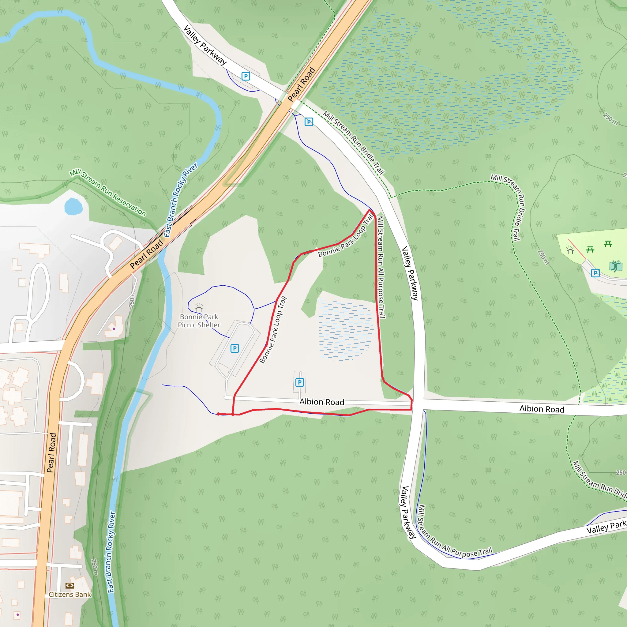 Bonnie Park and All Purpose Loop Trail mobile static map