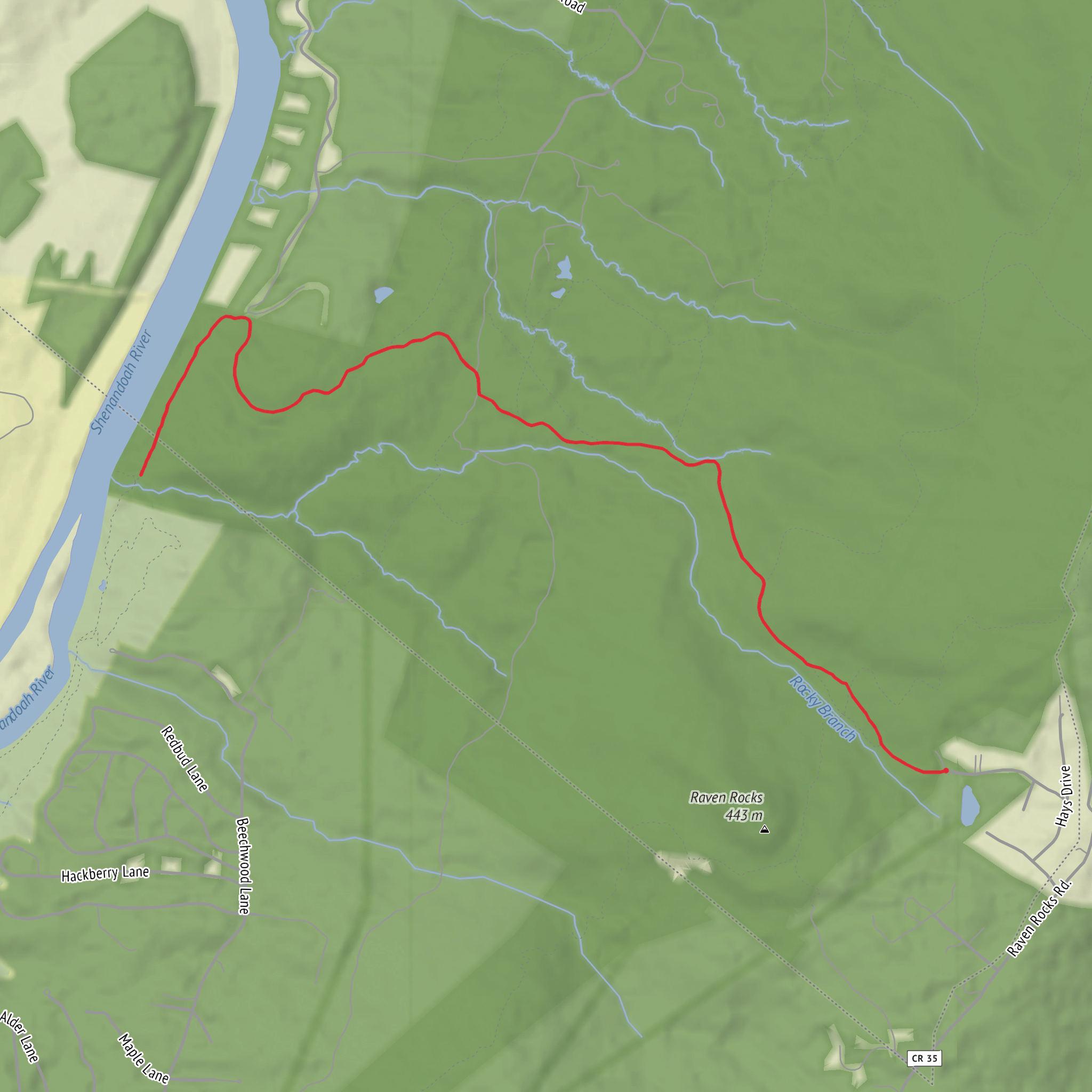 Powerline Trail and Ridge to River Trail mobile static map