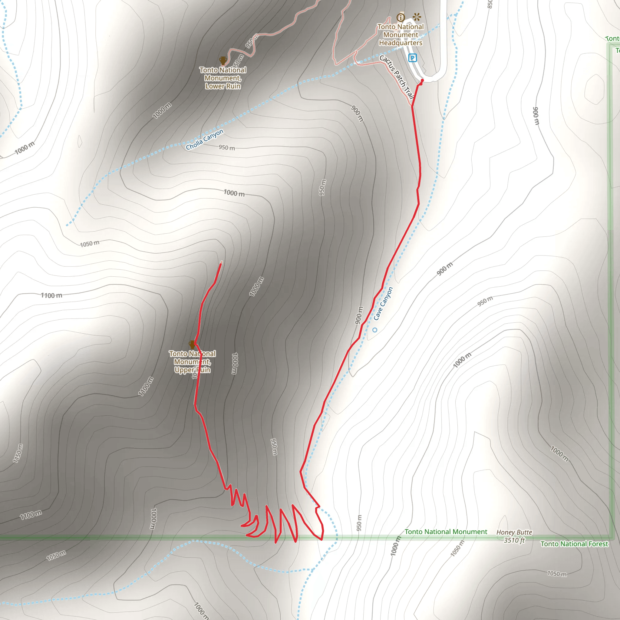 Upper Cliff Dwelling Trail mobile static map