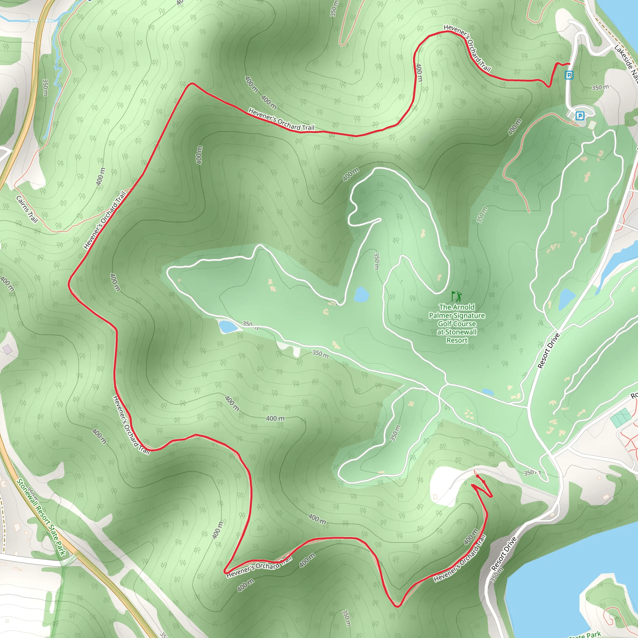 Hevener's Orchard Trail mobile static map