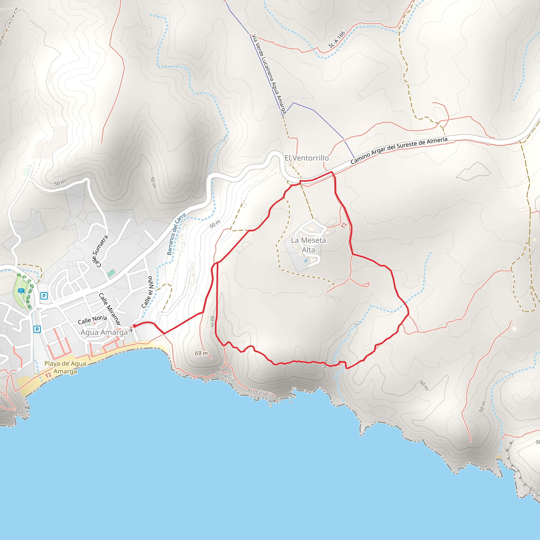 Hike from Agua Amarga mobile static map