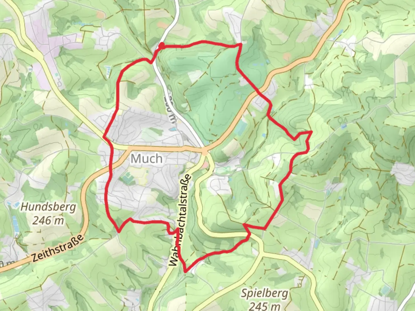 An image depicting the trail Much Panoramaweg Loop and its surrounding area.