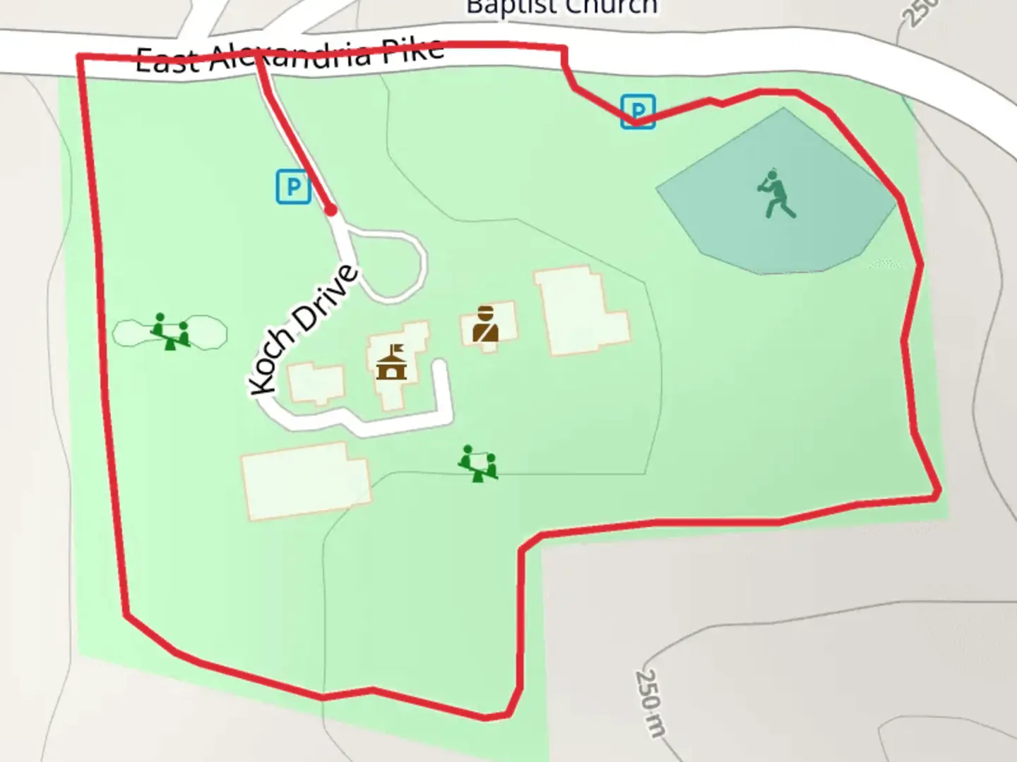 An image depicting the trail Municipal Park Loop and its surrounding area.