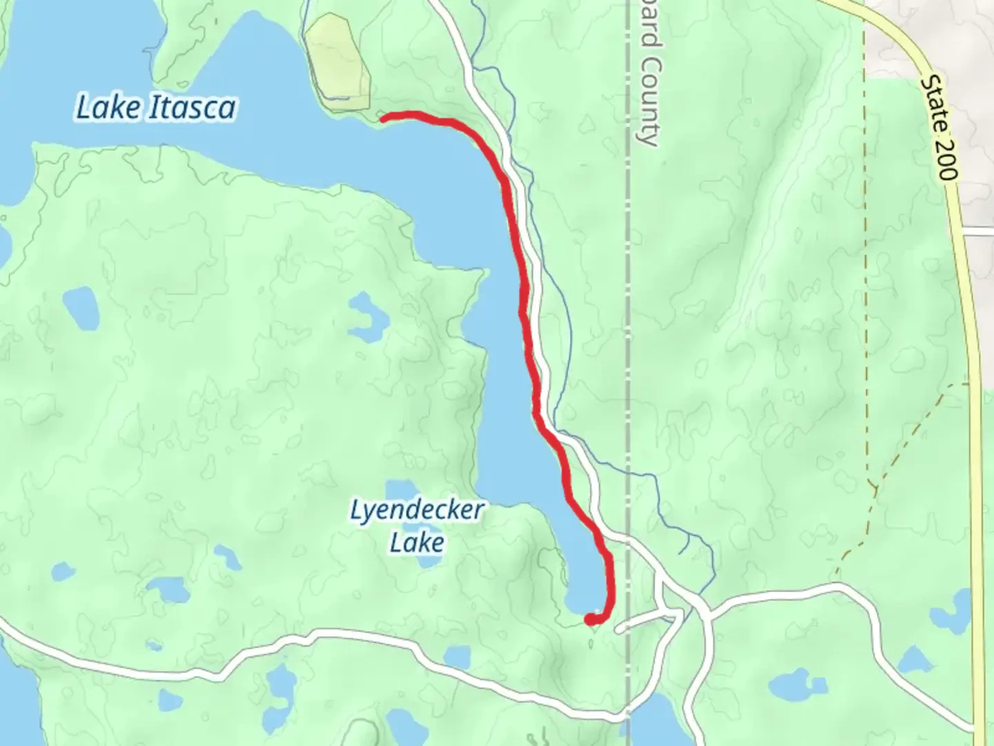 An image depicting the trail Brower Trail - Lake Itasca and its surrounding area.