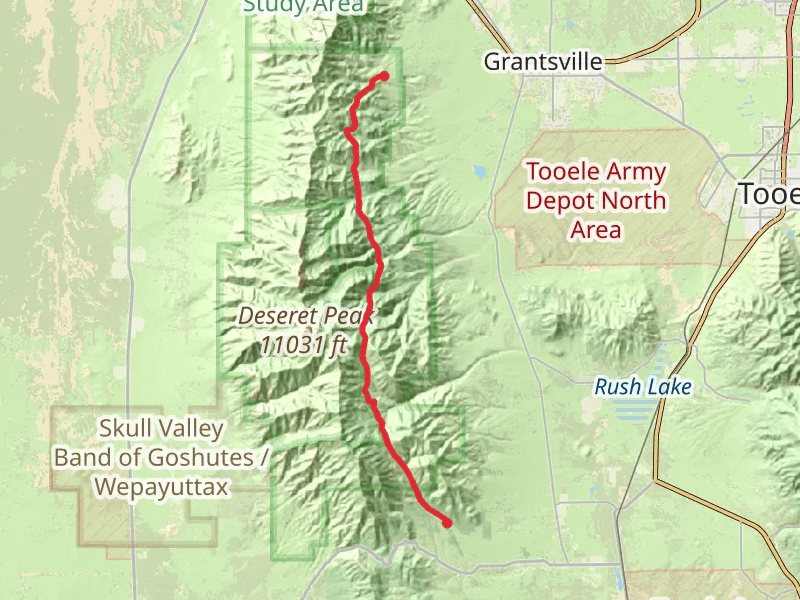 Stansbury Front Trail Point to Point