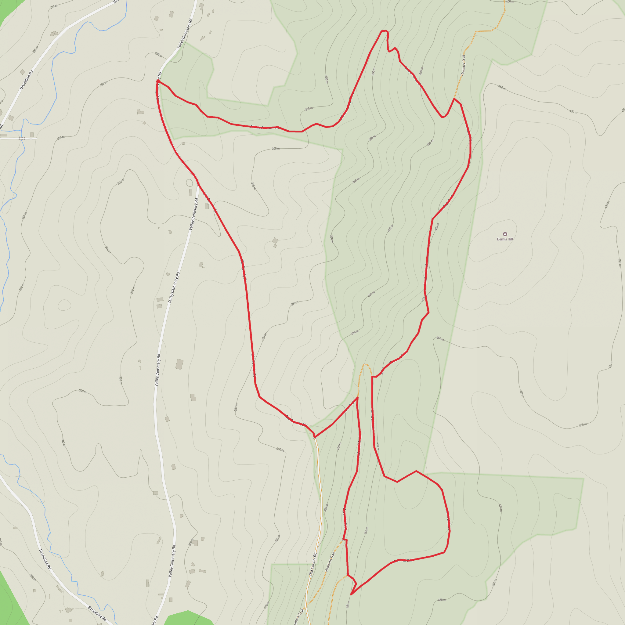 Paul Ledge's via Athens Access Trail and Undercliff Trail mobile static map