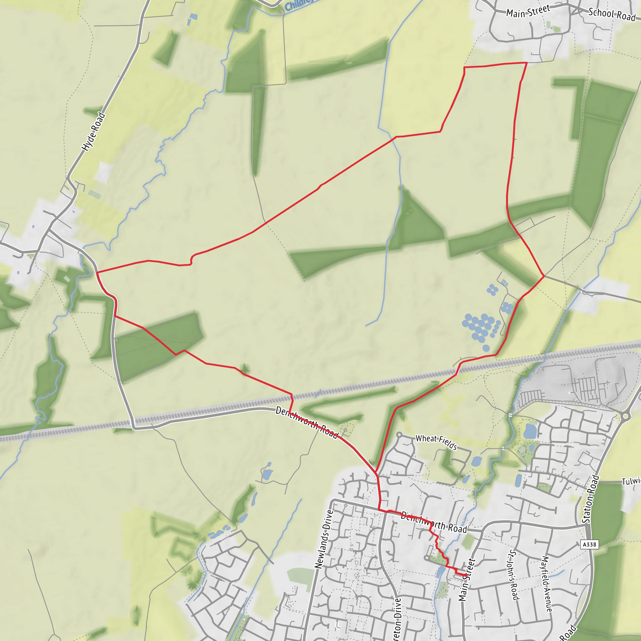Cowslip Meadow and Denchworth Loop mobile static map