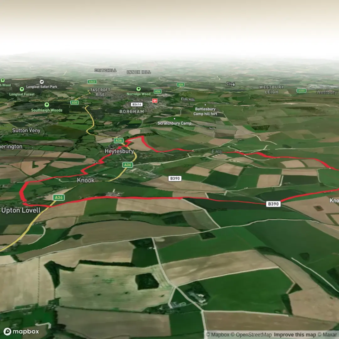 An image depicting the trail Upton Lovell - Heytesbury Circular and its surrounding area.