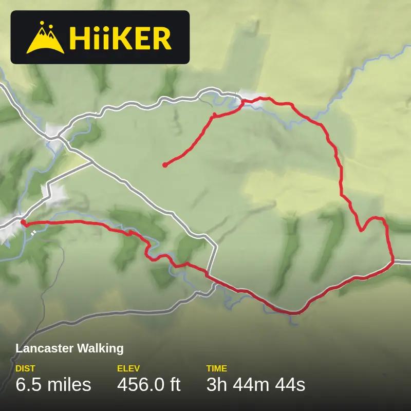 A map preview of the recording Lancaster Walking.