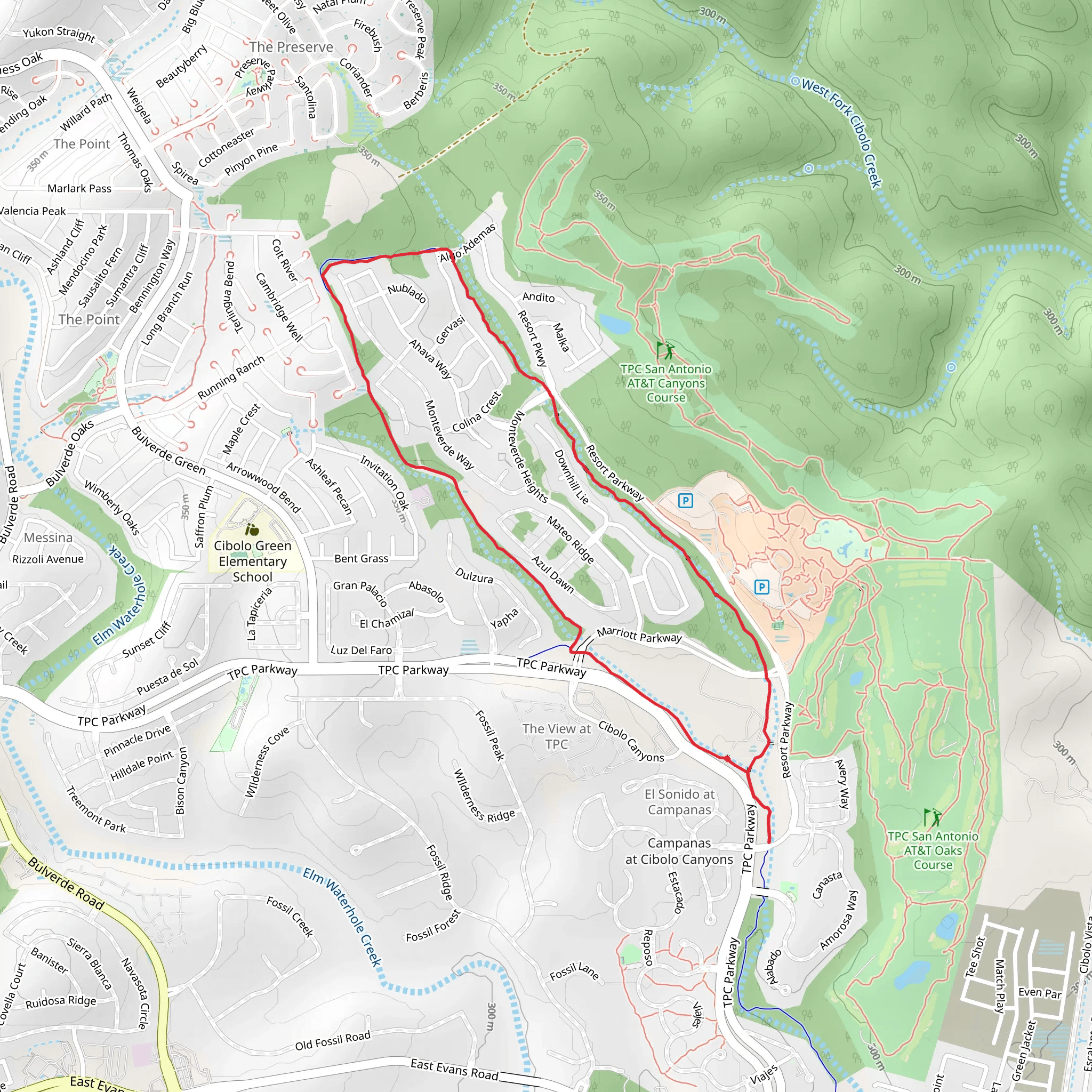 TPC Parkway Loop - East mobile static map