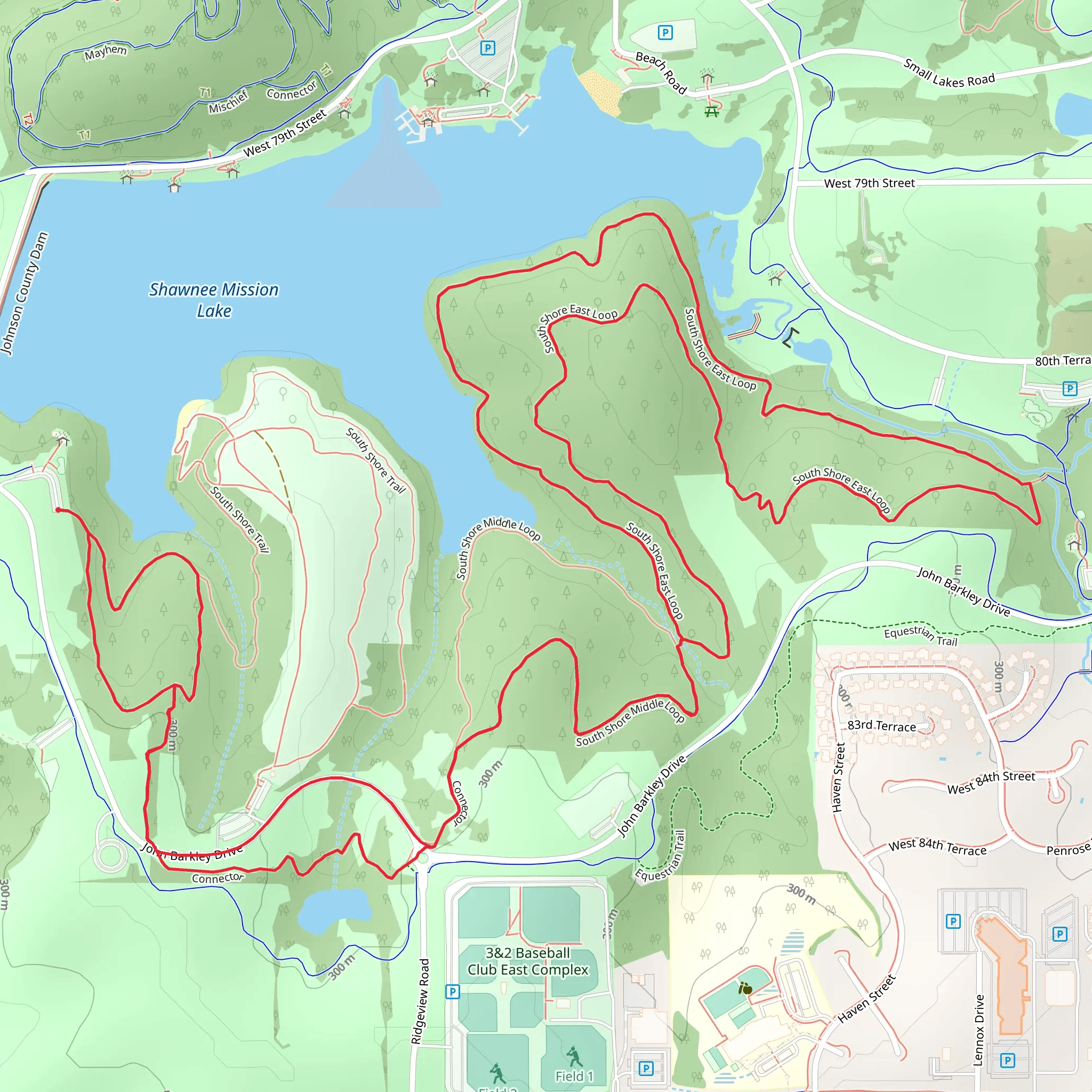 South Shore West and East Loop mobile static map