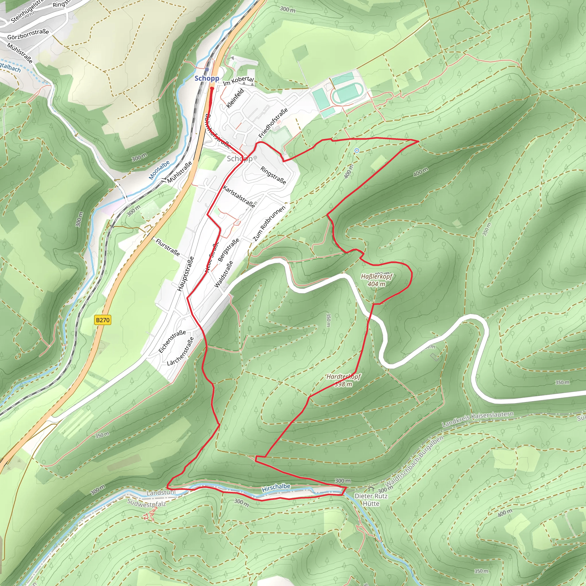 Haßlerkopf and Hardterkopf Loop via Schopp mobile static map