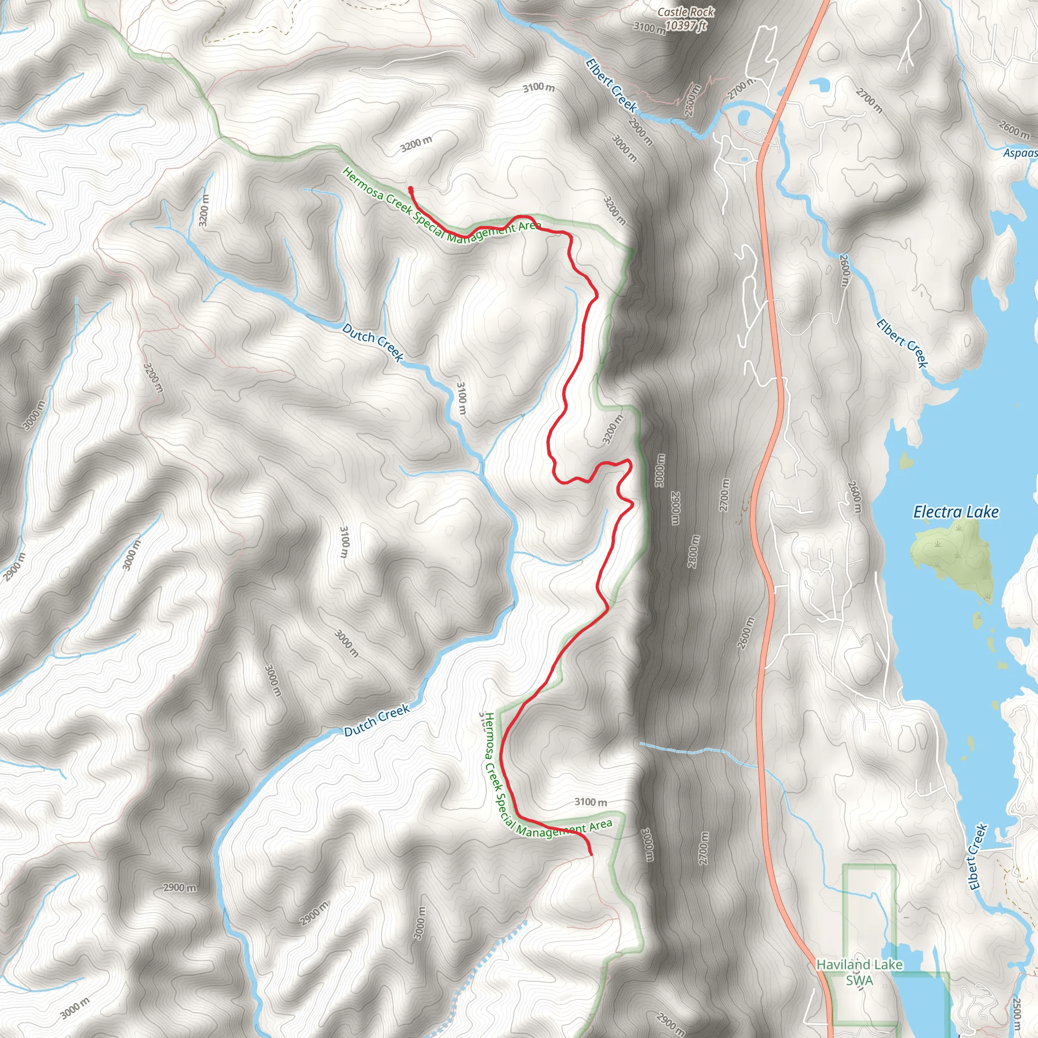 Upper Dutch Creek Trail mobile static map