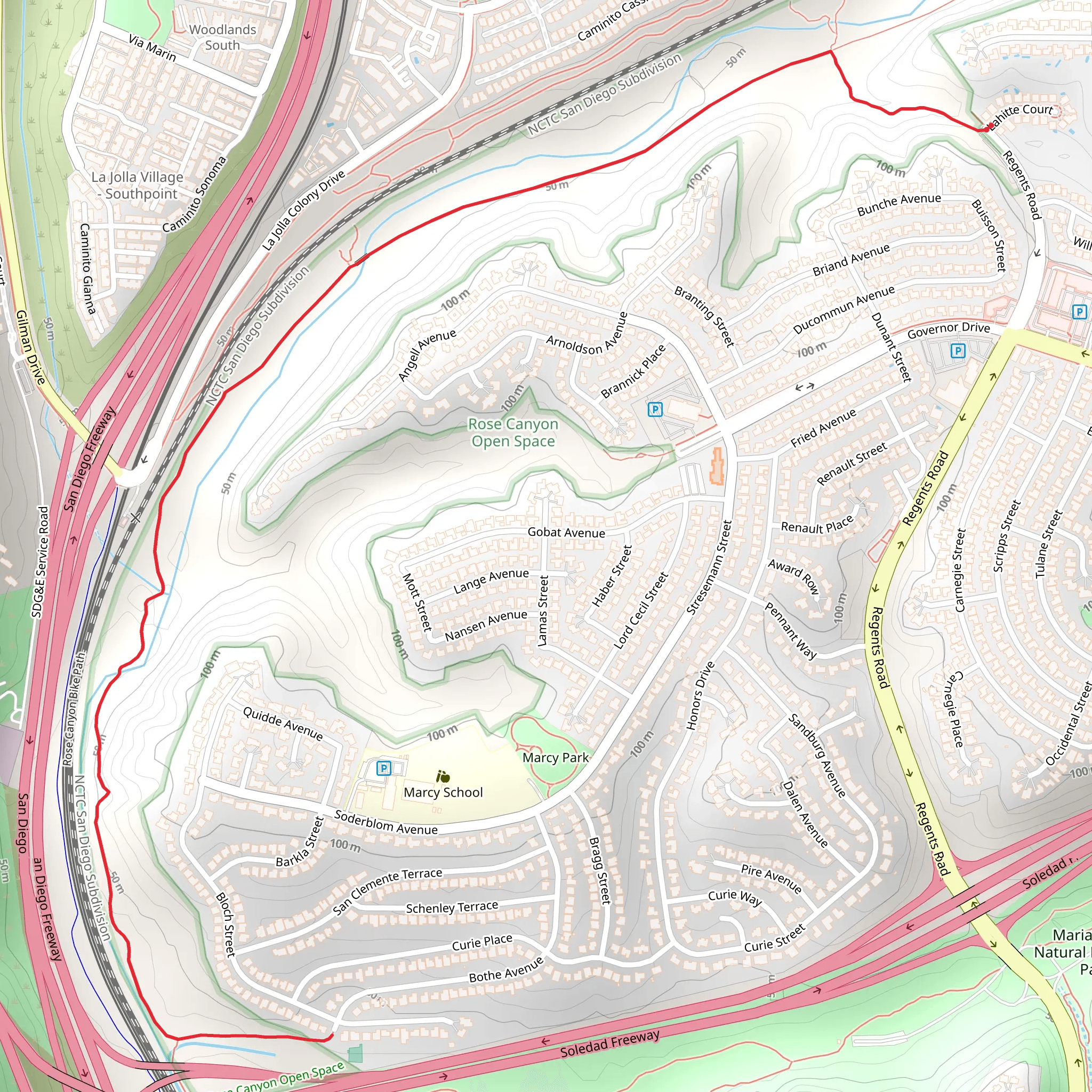 Rose Creek Walk mobile static map