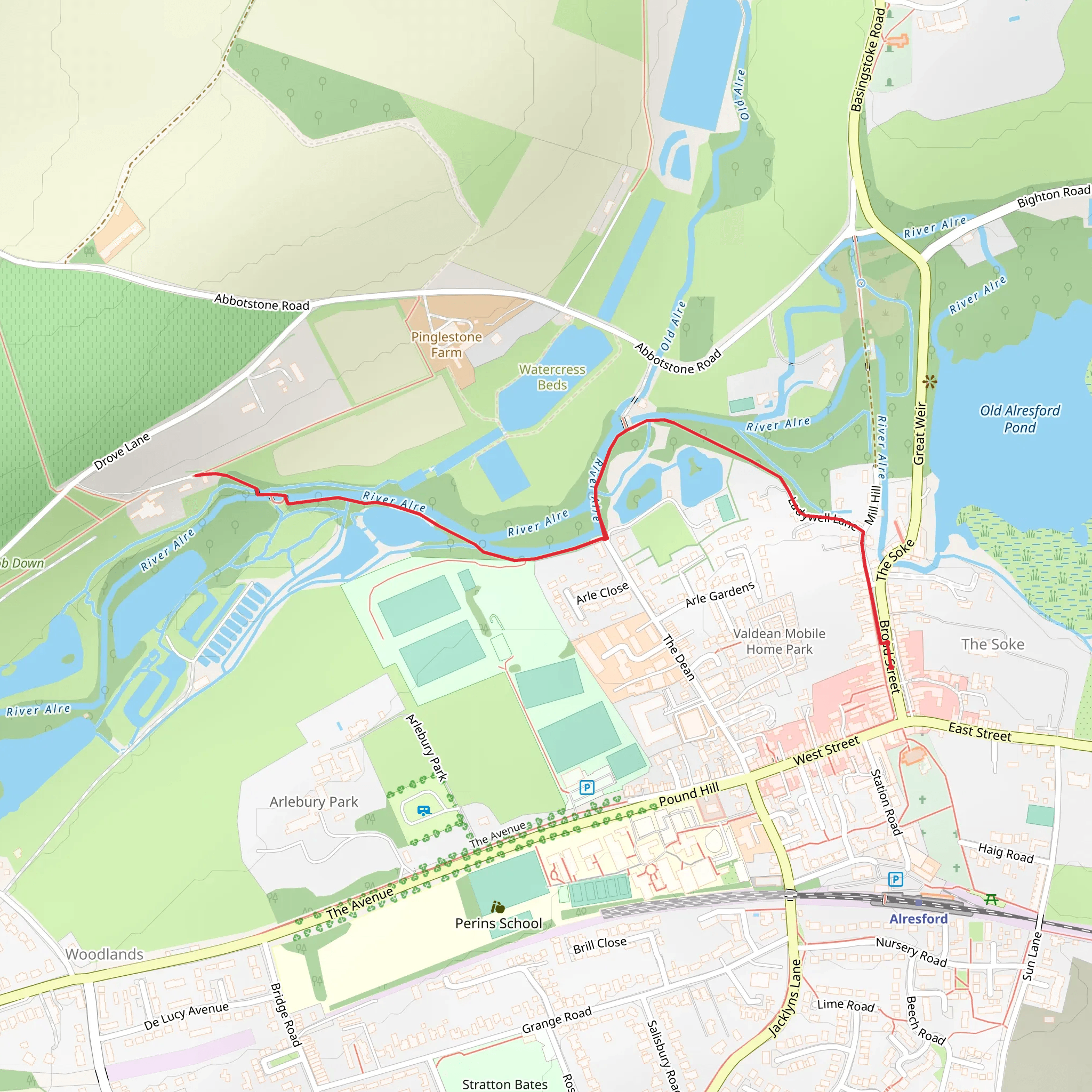 River Alre Walk mobile static map