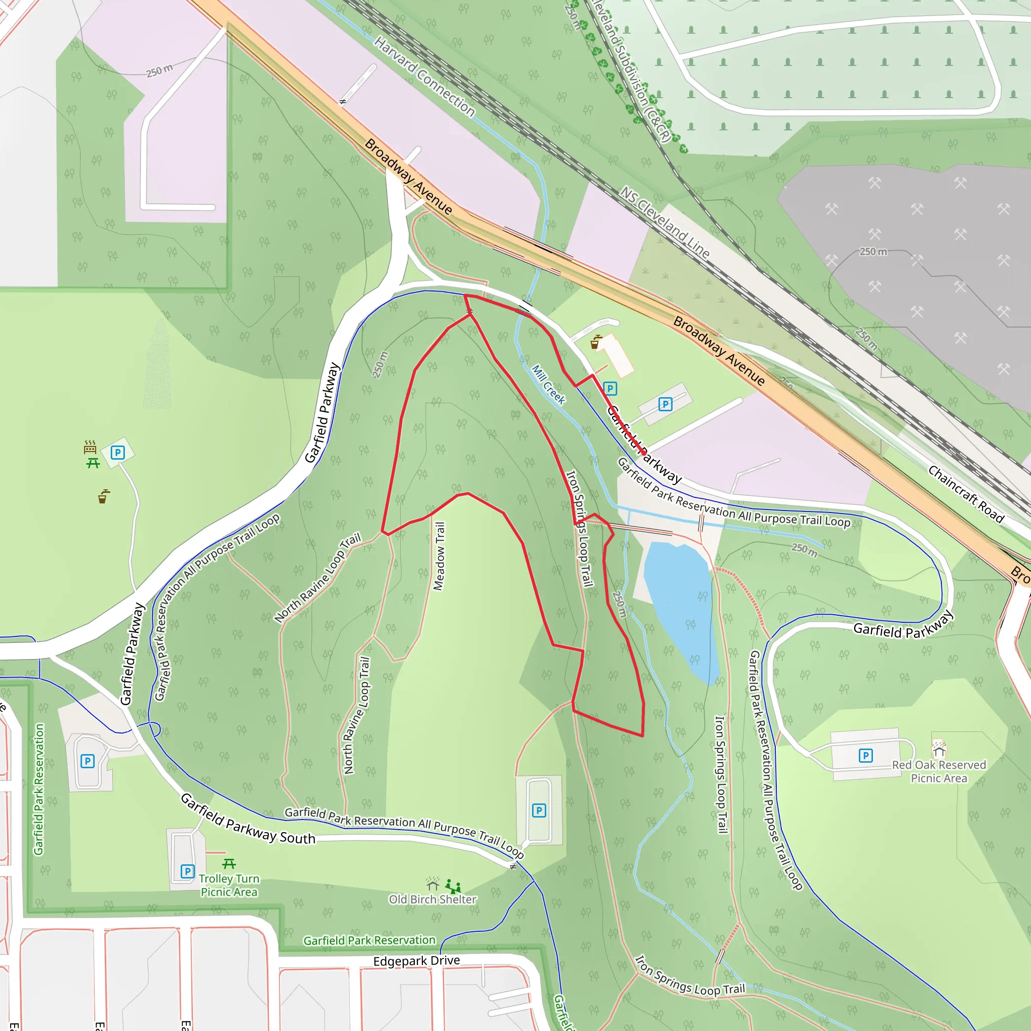 Cattail and North Ravine Loop Trail mobile static map