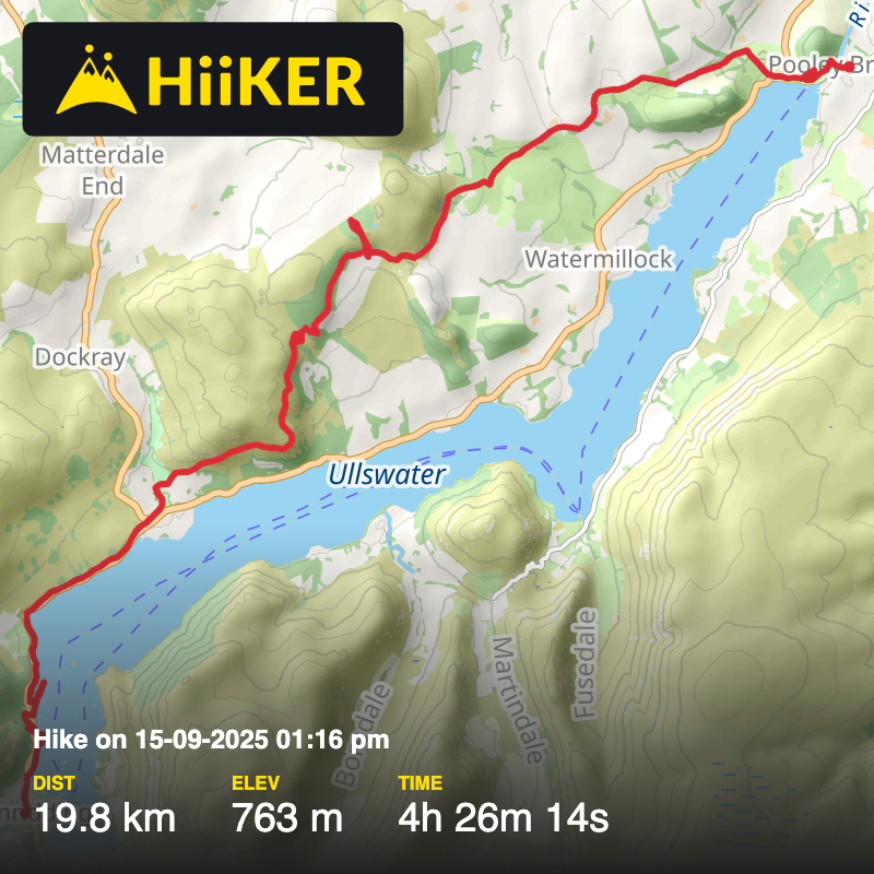 A map preview of the recording Hike on 15-09-2025 01:16 pm.