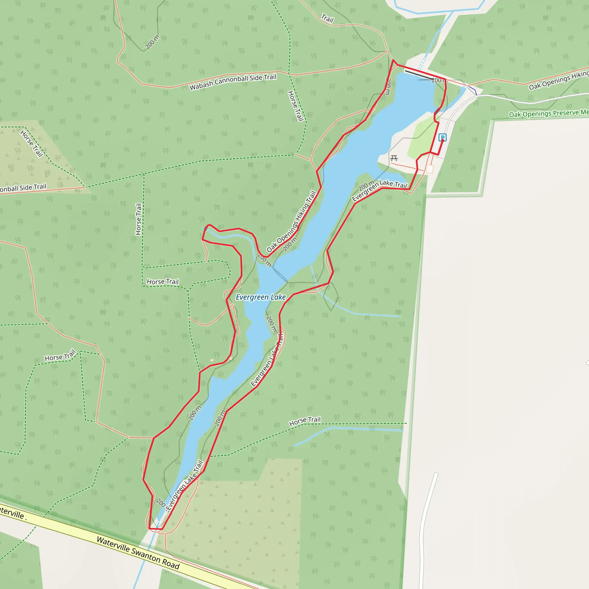Evergreen Lake Loop mobile static map