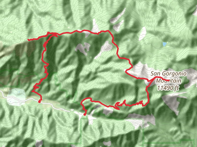 Momyer Creek, San Bernardino Peak, San Gorgonio Mountain and Vivian Creek Trail