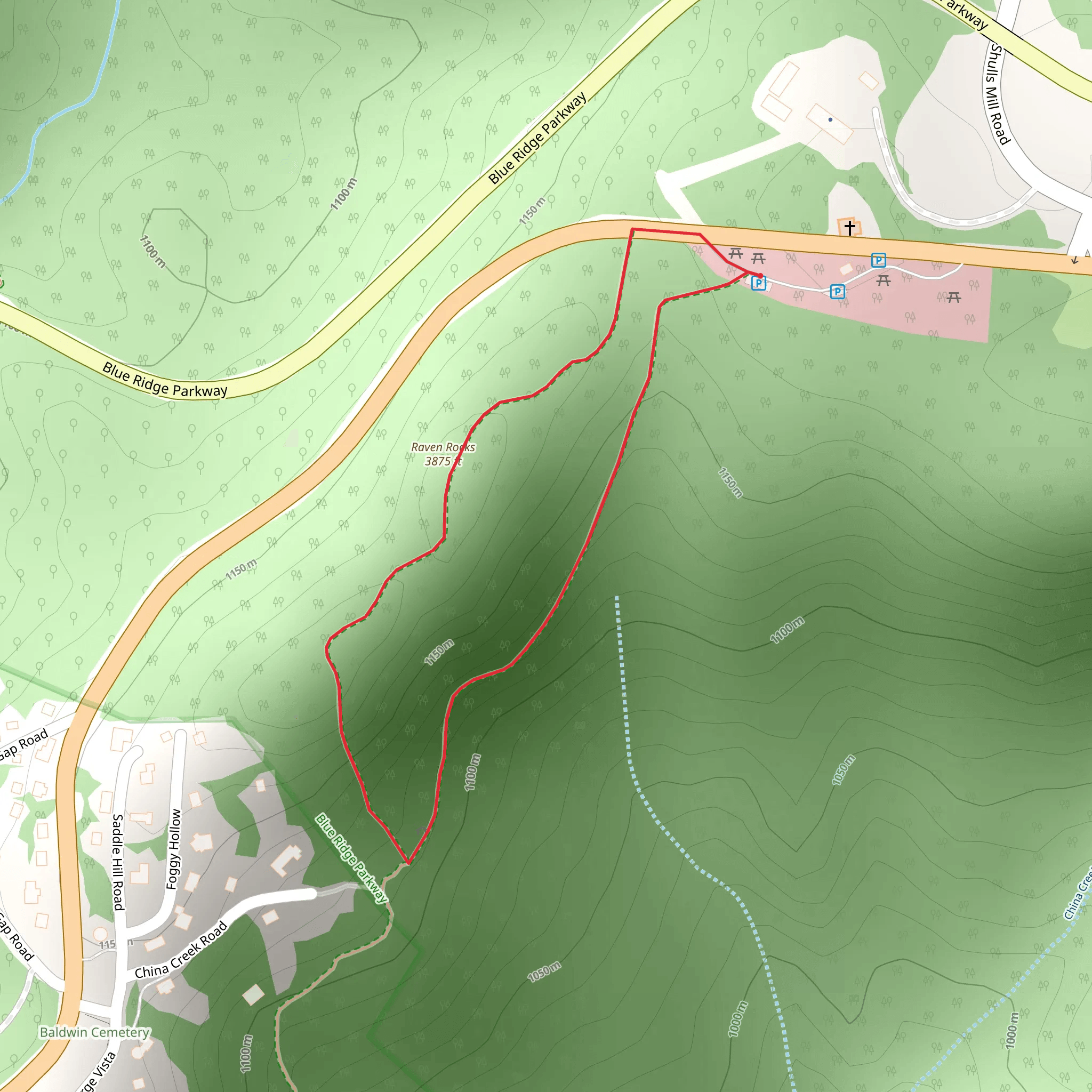 Raven Rocks Loop mobile static map