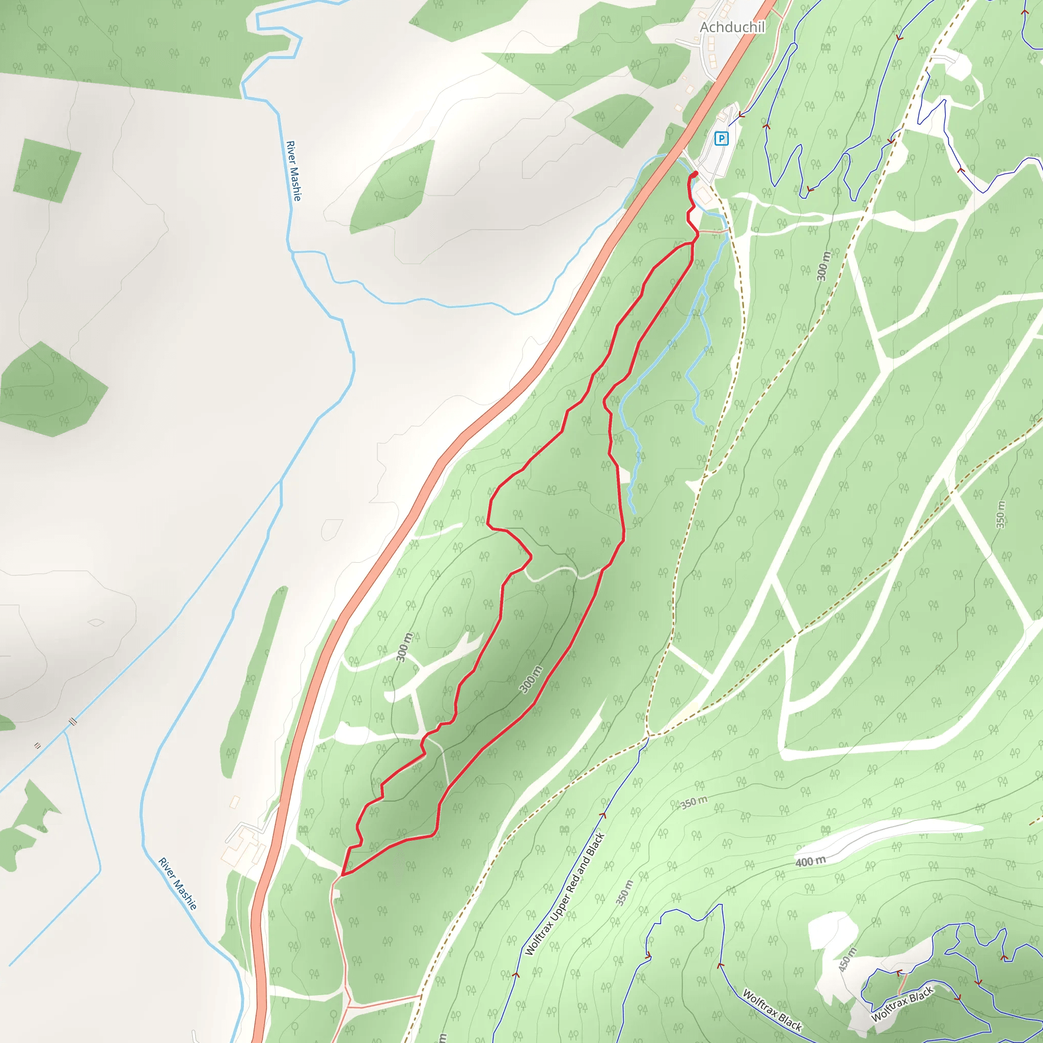 Spruce & Squirrel Loop Trail mobile static map
