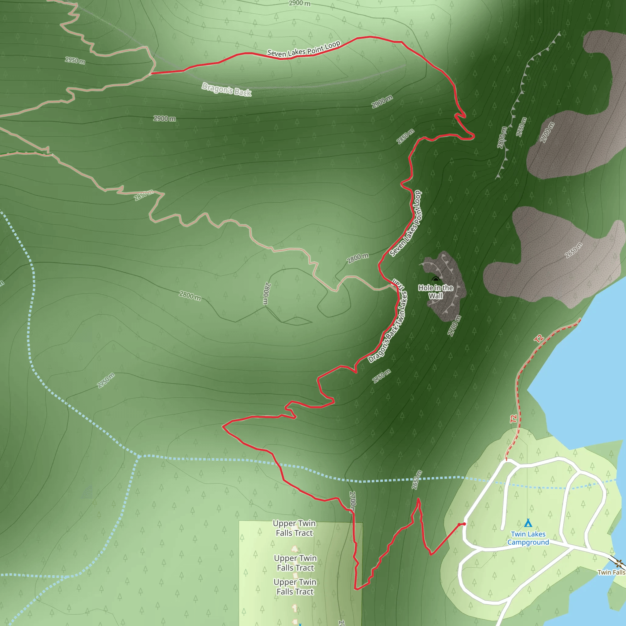 Seven Lakes Point Trail mobile static map
