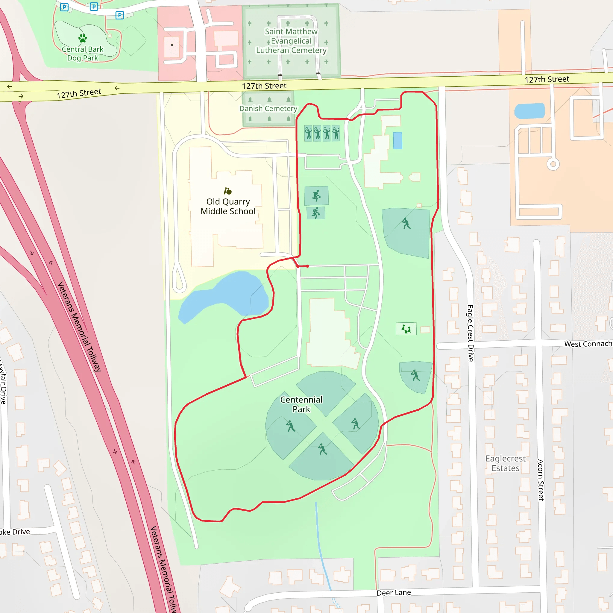 Centennial Park Long Loop mobile static map