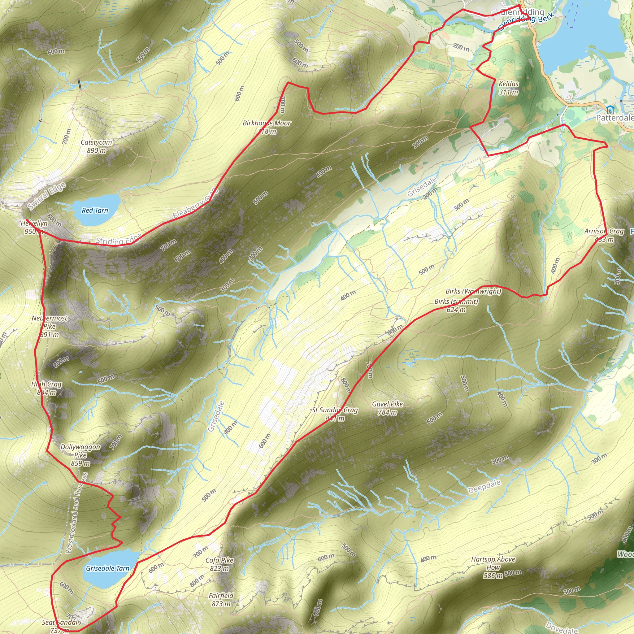 The Greater Grisedale Horseshoe mobile static map