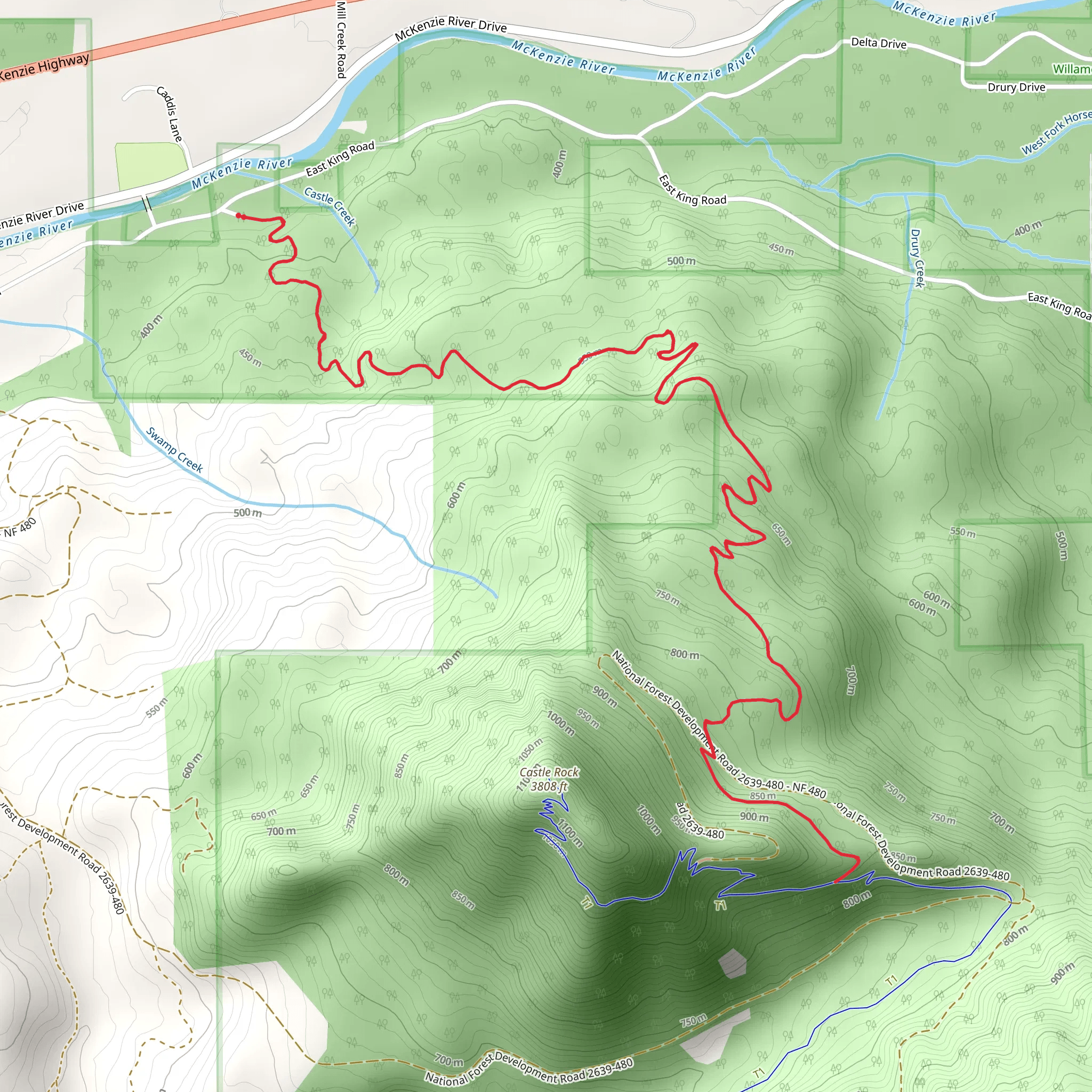 King Castle Trail mobile static map