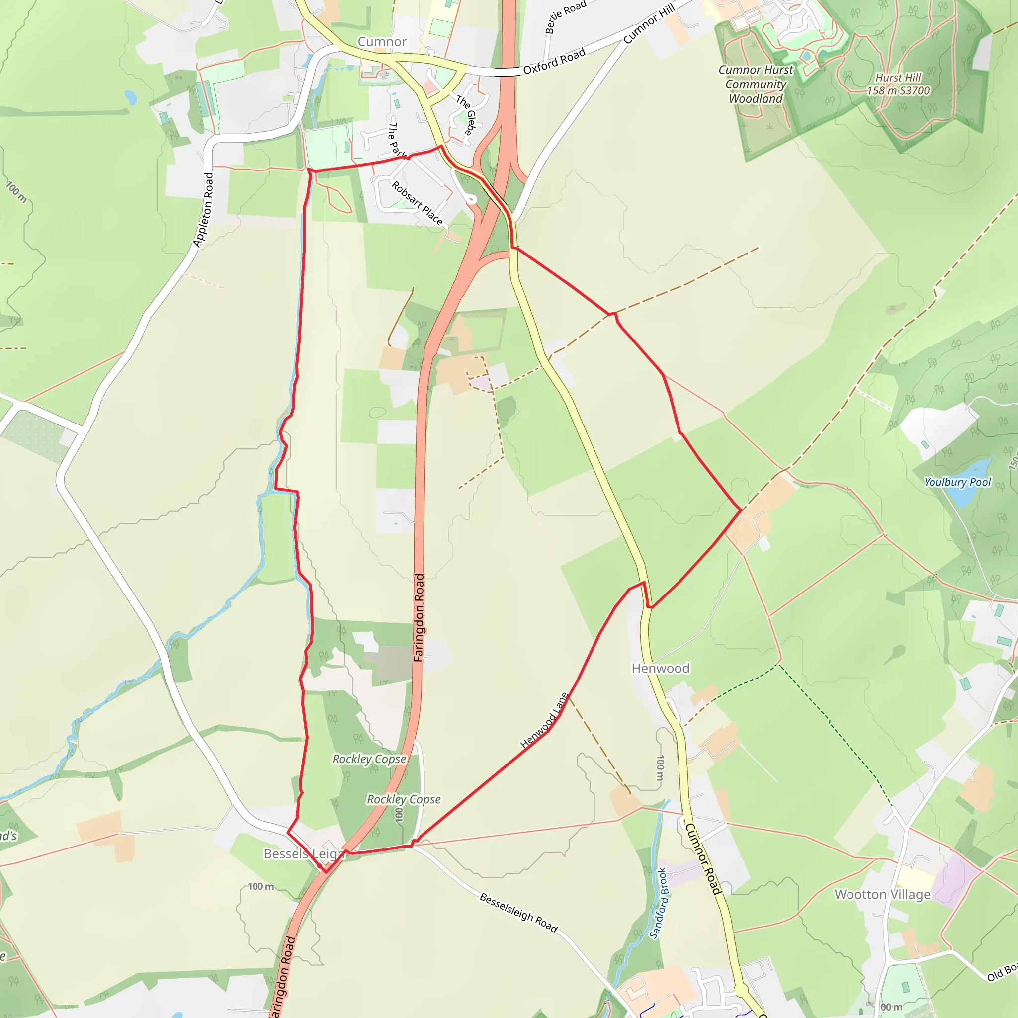 Bessels Leigh to Cumnor Loop mobile static map
