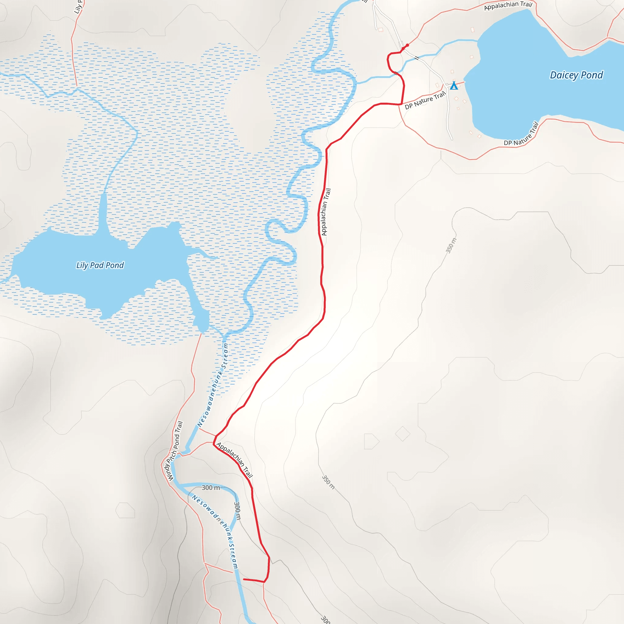 Nesowadehunk Stream from Daicey Pond mobile static map