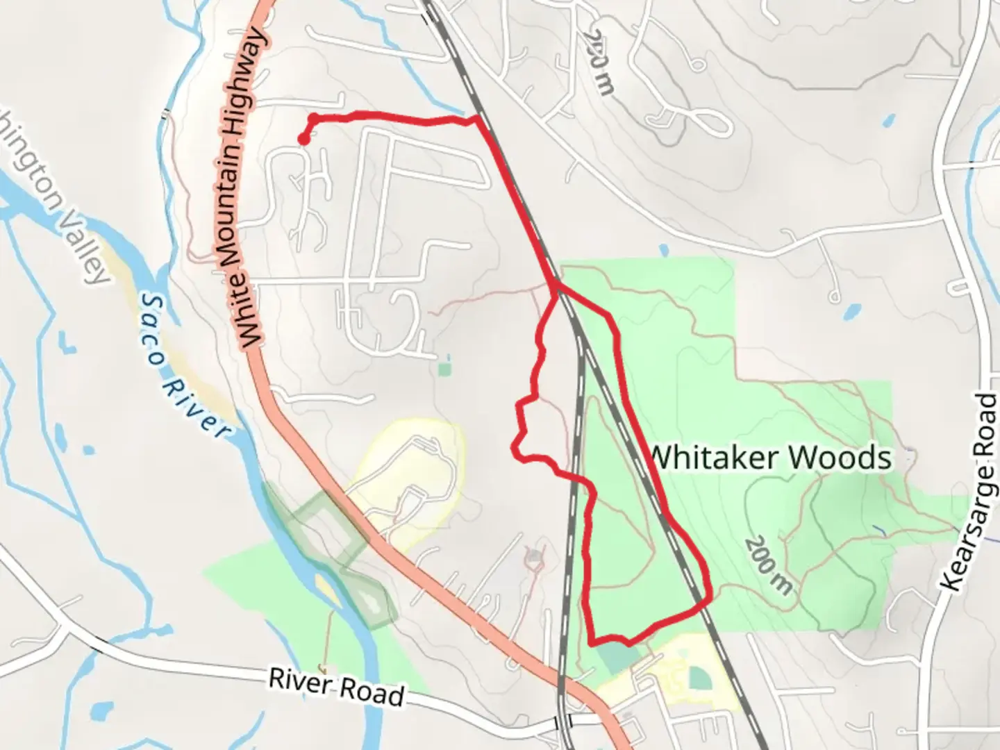 An image depicting the trail Whitaker and Bancroft Trail loop via Stonehust Trail and its surrounding area.