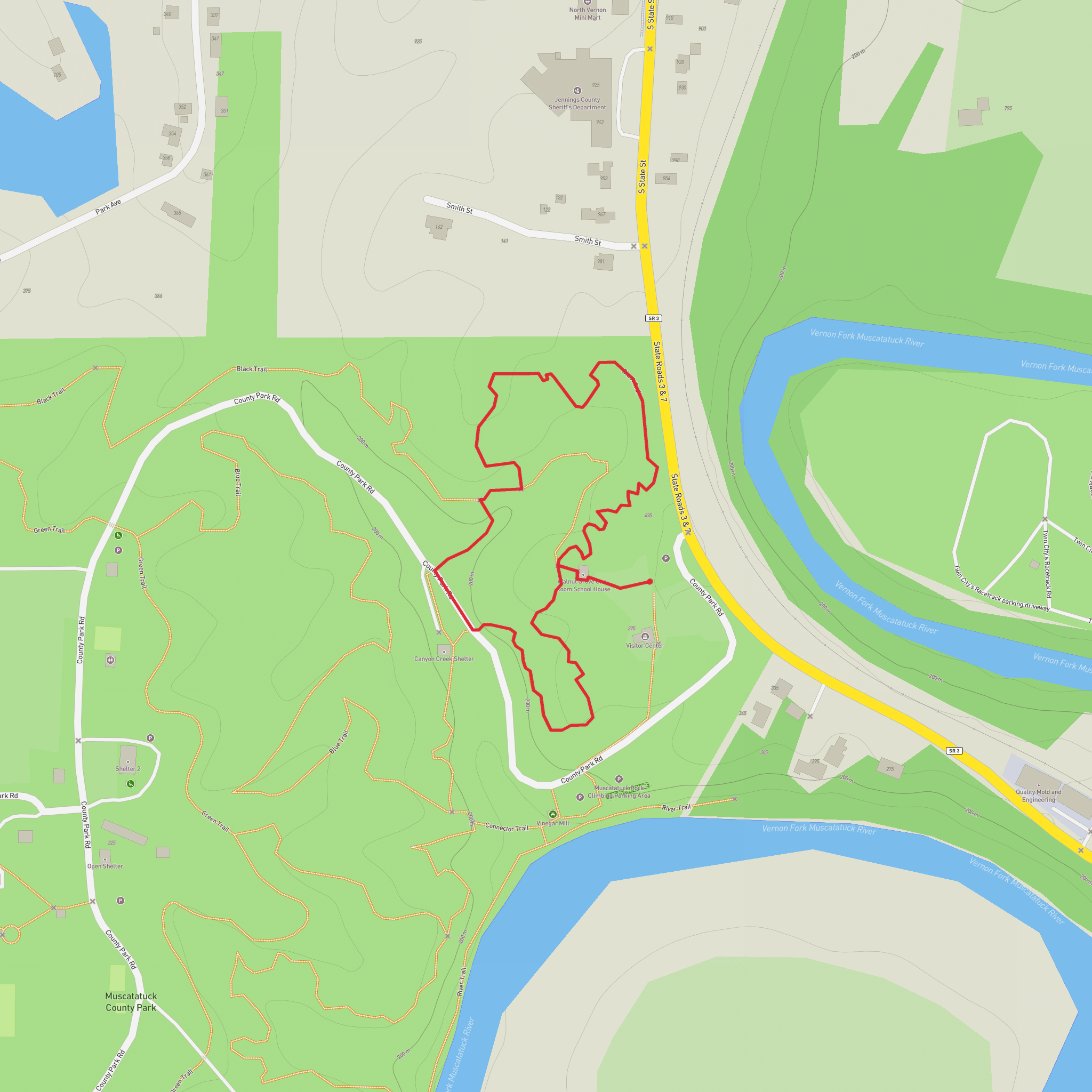 Black Trail in Muscatatuck Park mobile static map