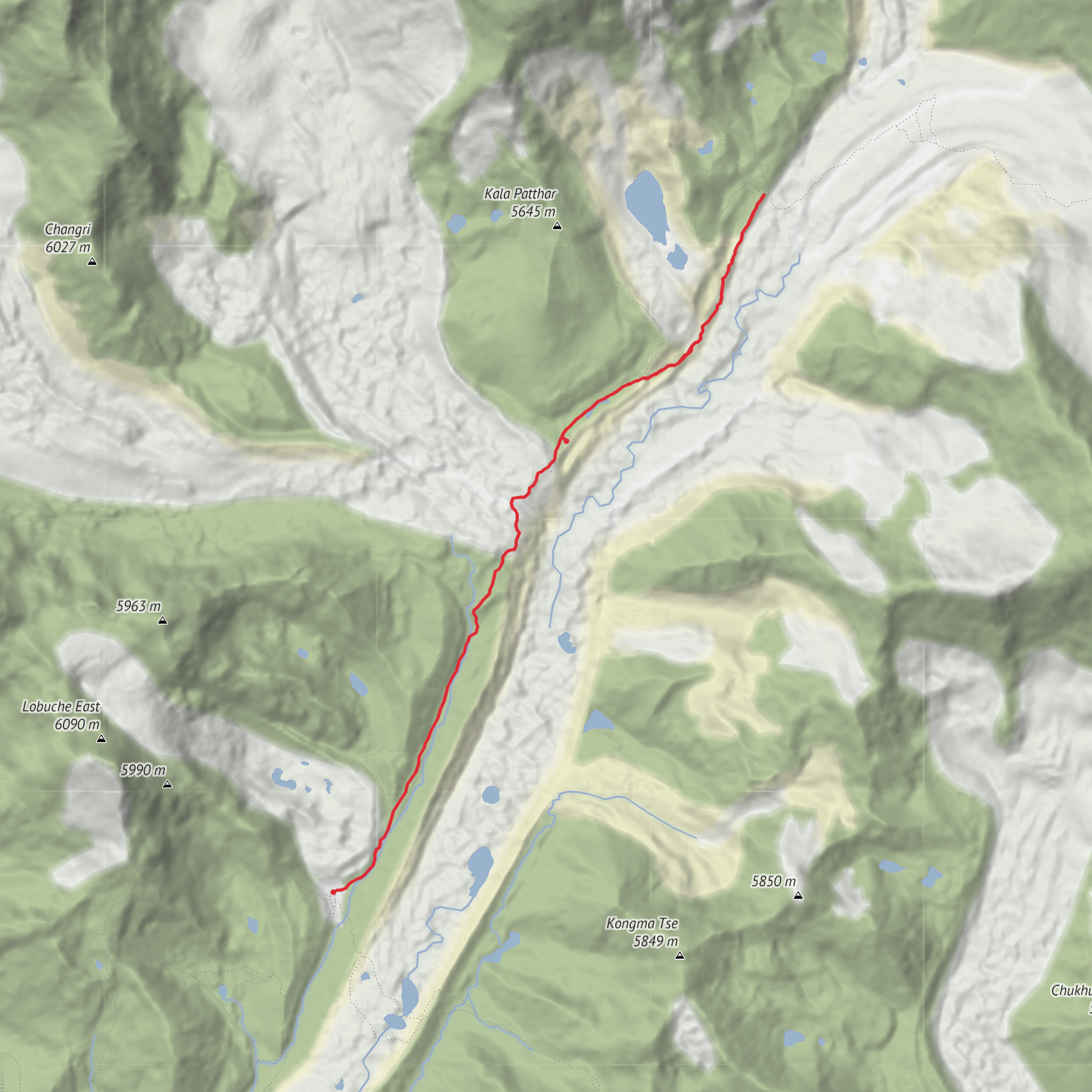 Everest Base Camp Day 8 mobile static map