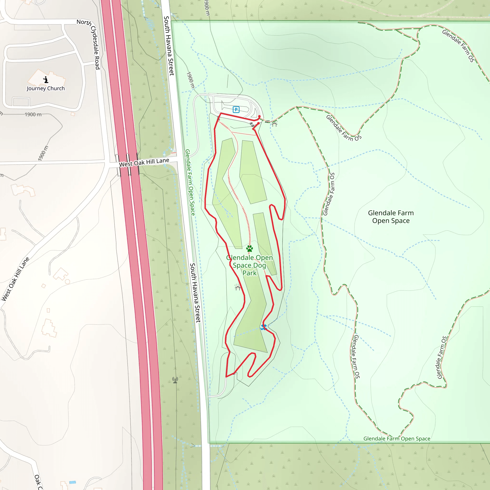Glendale Farm Open Space Short Loop mobile static map