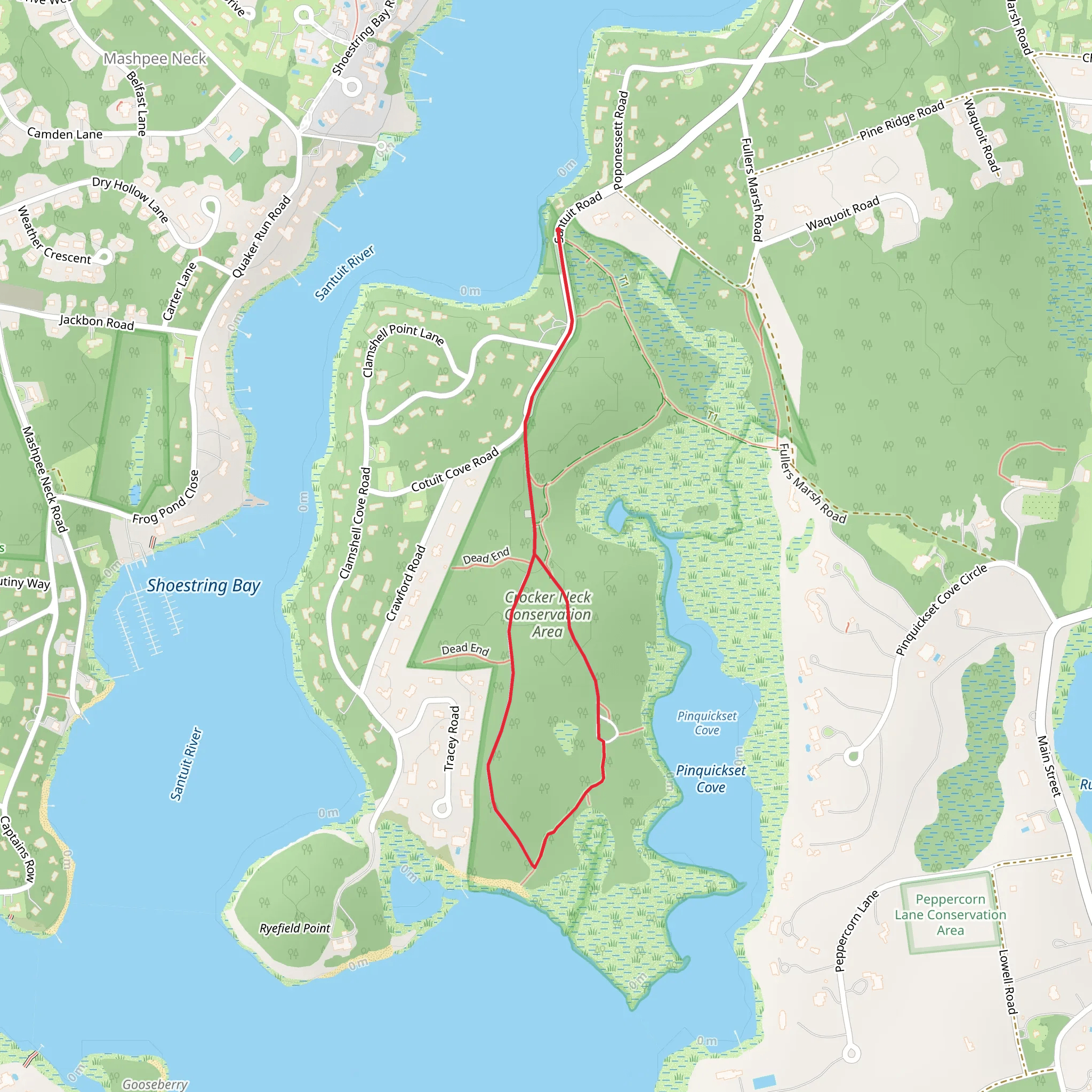 Pinquickset Cove Loop Trail mobile static map