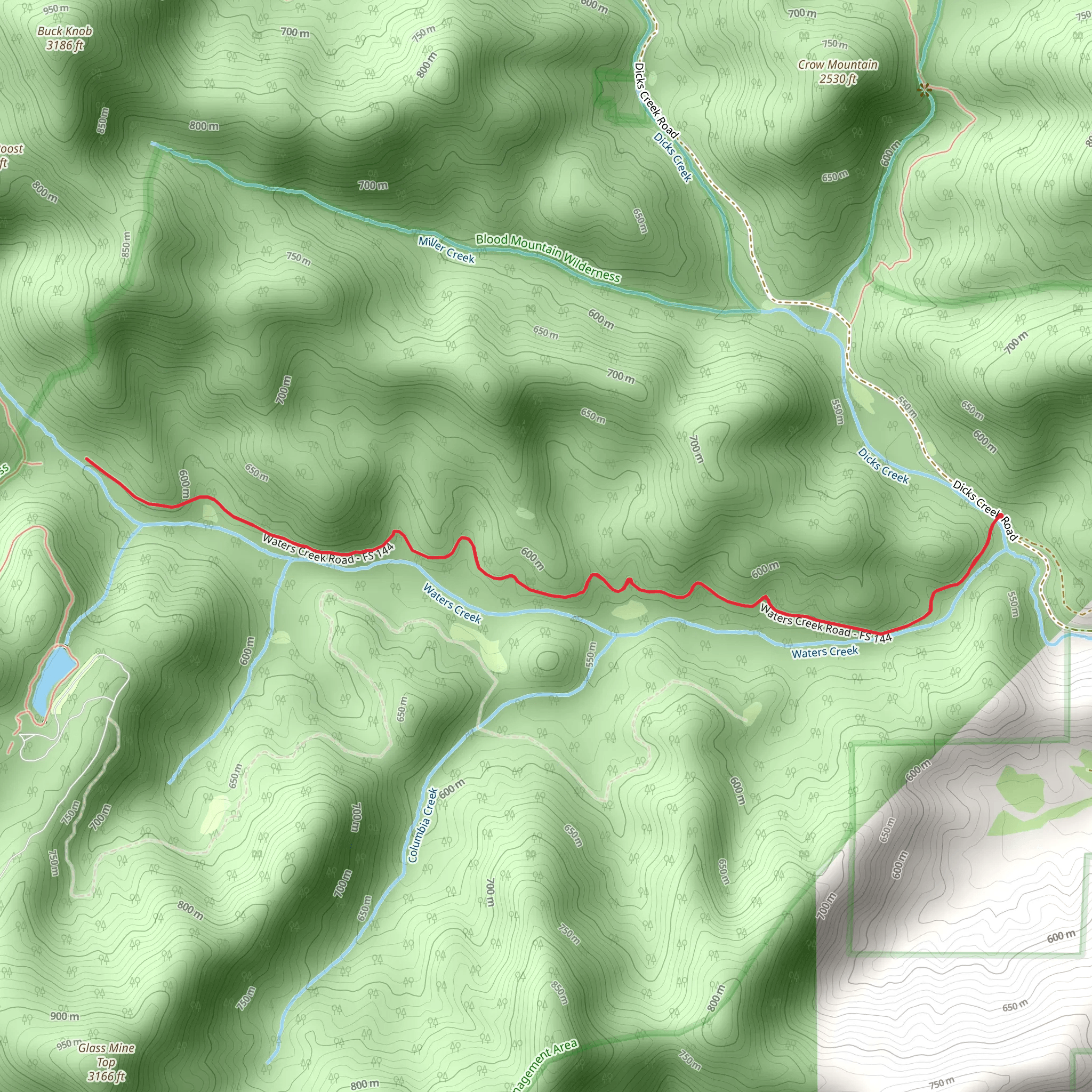 Waters Creek mobile static map