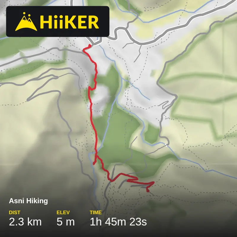 A map preview of the recording Asni Hiking.