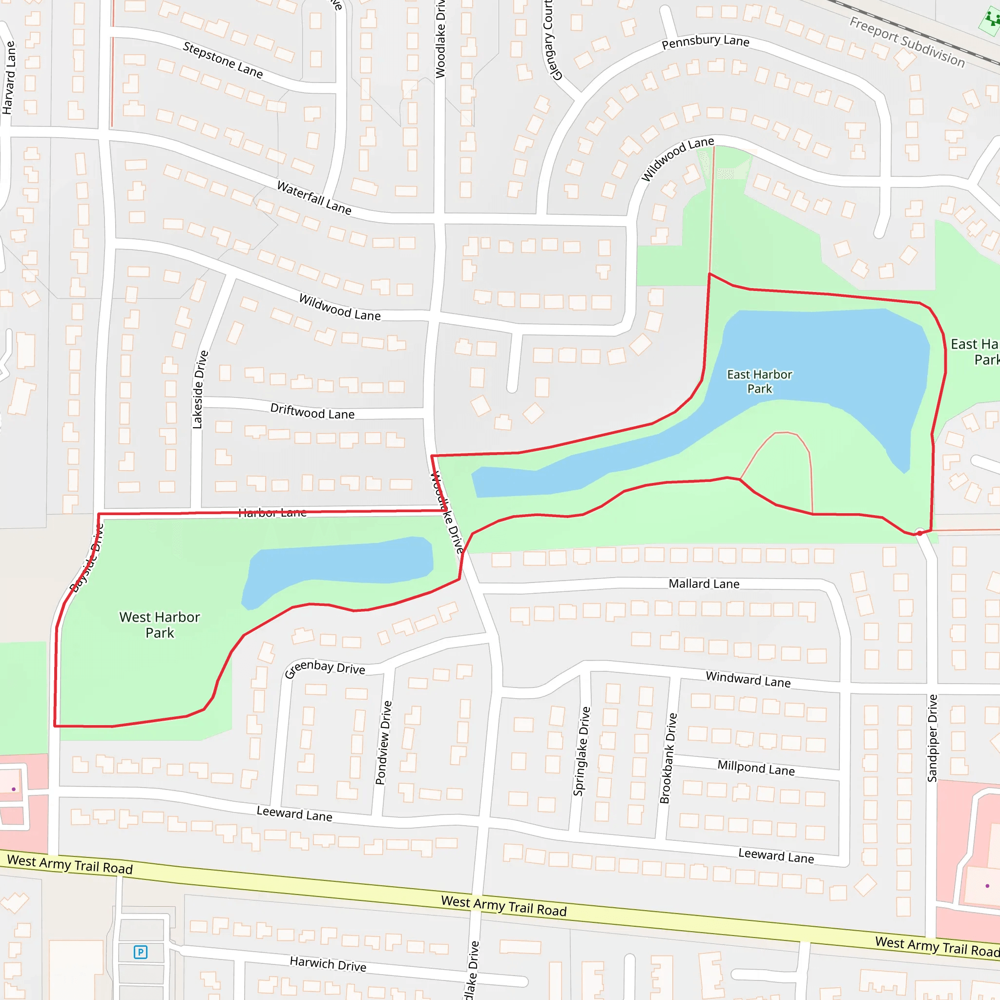 East and West Harbor Park Loop mobile static map