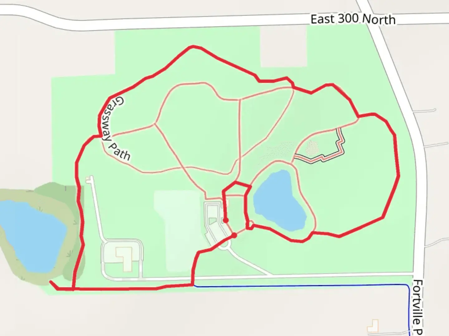 An image depicting the trail Grassway Path Loop and its surrounding area.